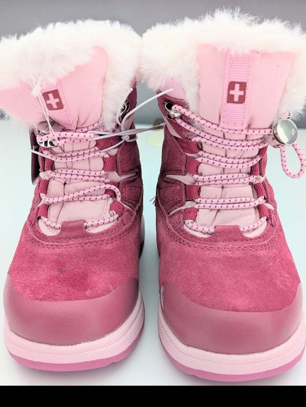 NWT Swiss Tech Girls' (Sz 10) Suede Waterproof Winter Snow Boots w/Faux Fur Cuff - Picture 2 of 16